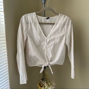 H&M White Tie Blouse